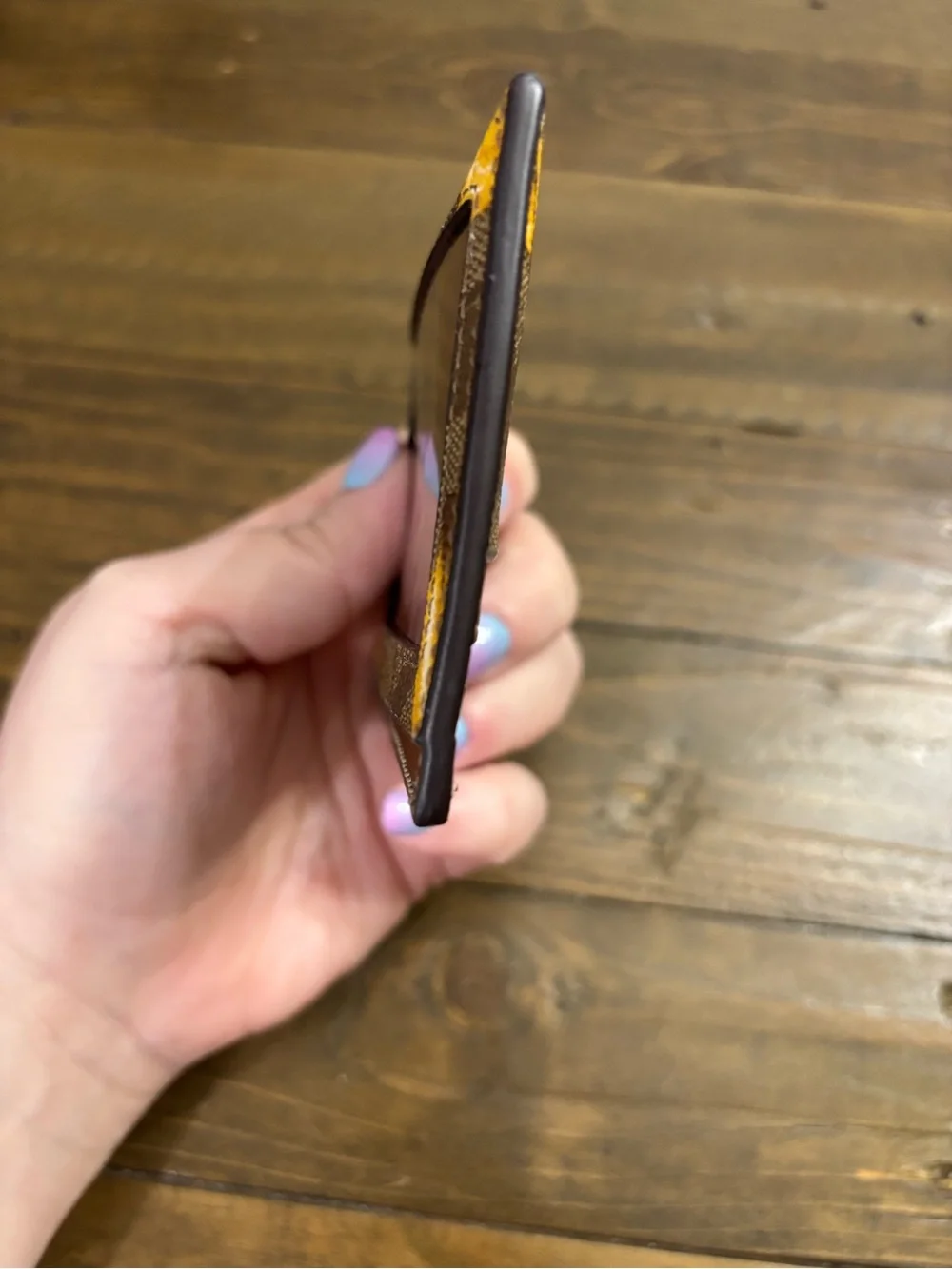 Coach Slim ID Card Case in Signature C and Banana Print